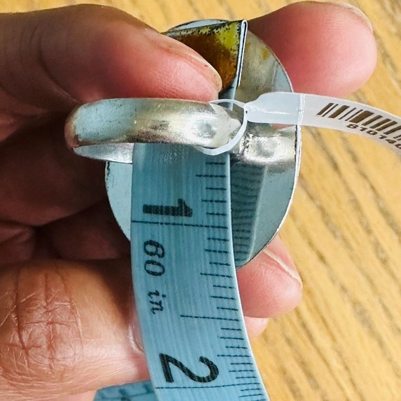 Labradorite Real Gemstone Ring Large 1.25 Inches Ornate Setting Ring Size 9 - Picture 7 of 9